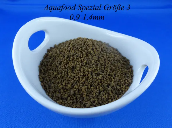 Aquafood Spezial Größe 3 für kleine Barsche und große Salmler rundes Granulat Aquafood Spezial Größe 3 für kleine Barsche und große Salmler rundes Granulat